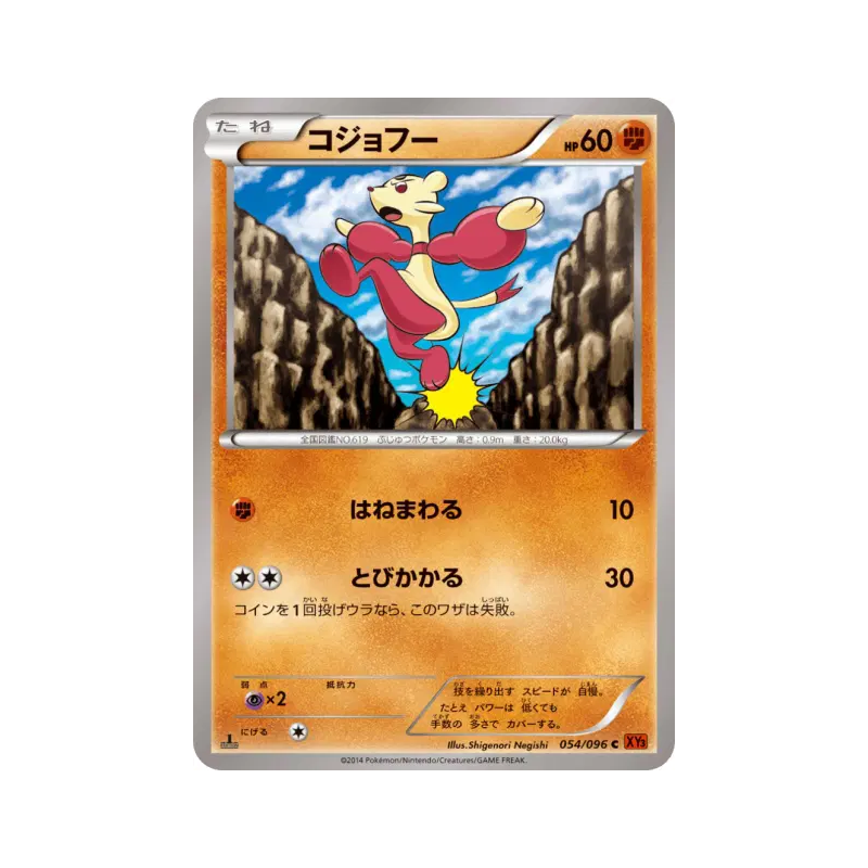 Carte Pokémon Japonaise Kungfouine 054/096 Rising Fist