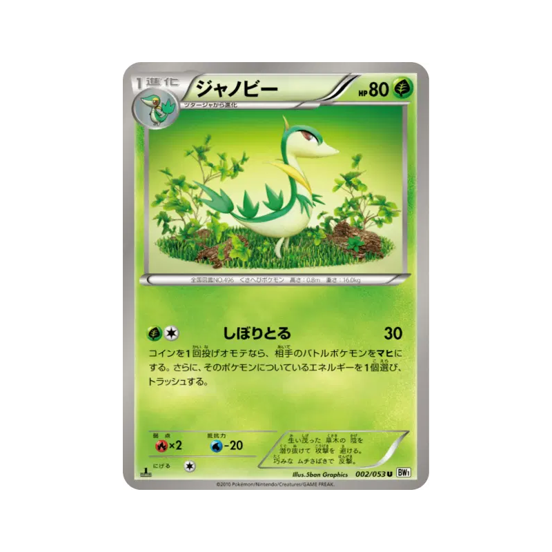 Carte Pokémon Japonaise Lianaja 002/053 White Collection