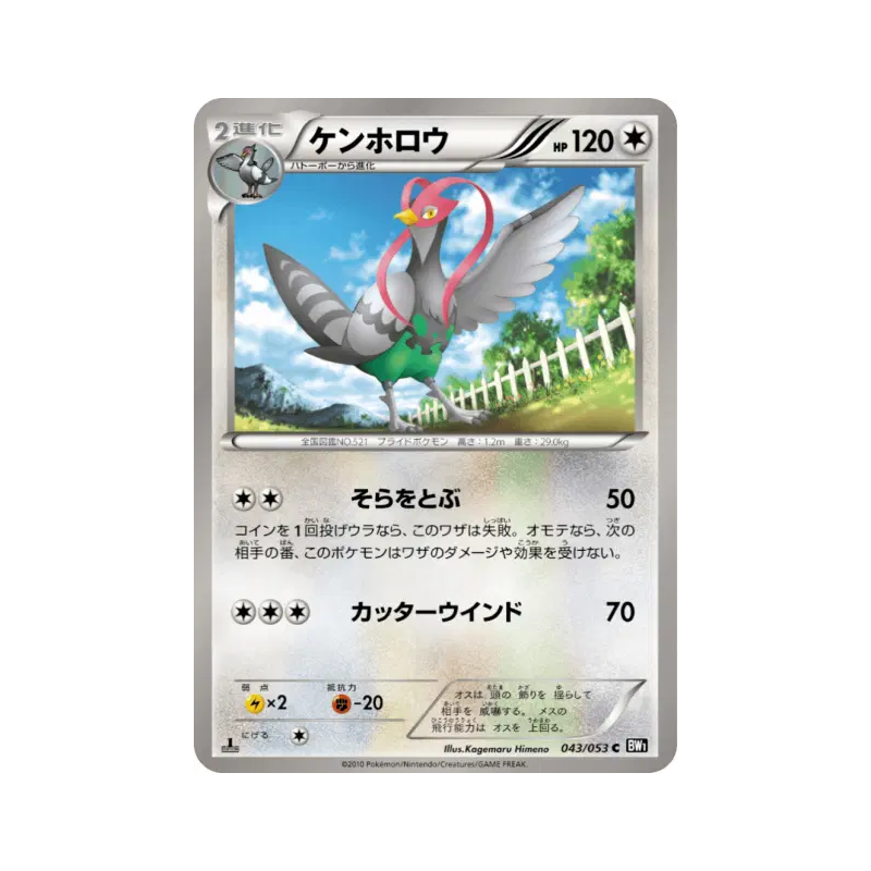 Carte Pokémon Japonaise Déflaisan 043/053 Black Collection