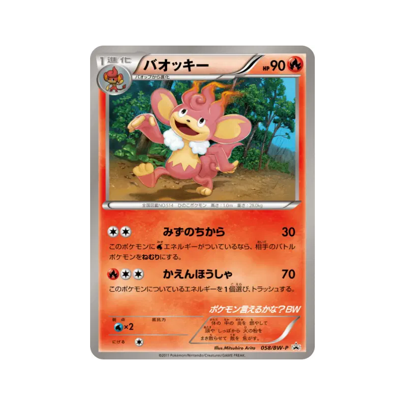 Carte Pokémon Japonaise Flamoutan 058/BW-P BW-P Promotional