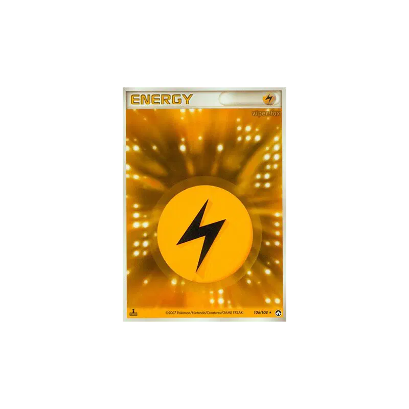 Carte Pokémon Japonaise Énergie Electrique 106/108 World Champions Pack