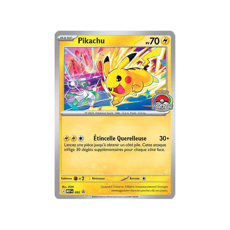 Carte Pokémon Pikachu 93 Promo ME