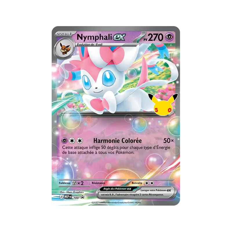 Carte Pokémon Nymphali ex 100 Promo ME