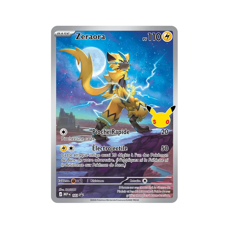 Carte Pokémon Zeraora 103 Promo ME