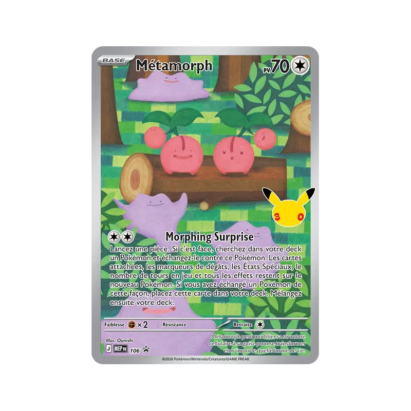 Carte Pokémon Métamorph 106 Promo ME