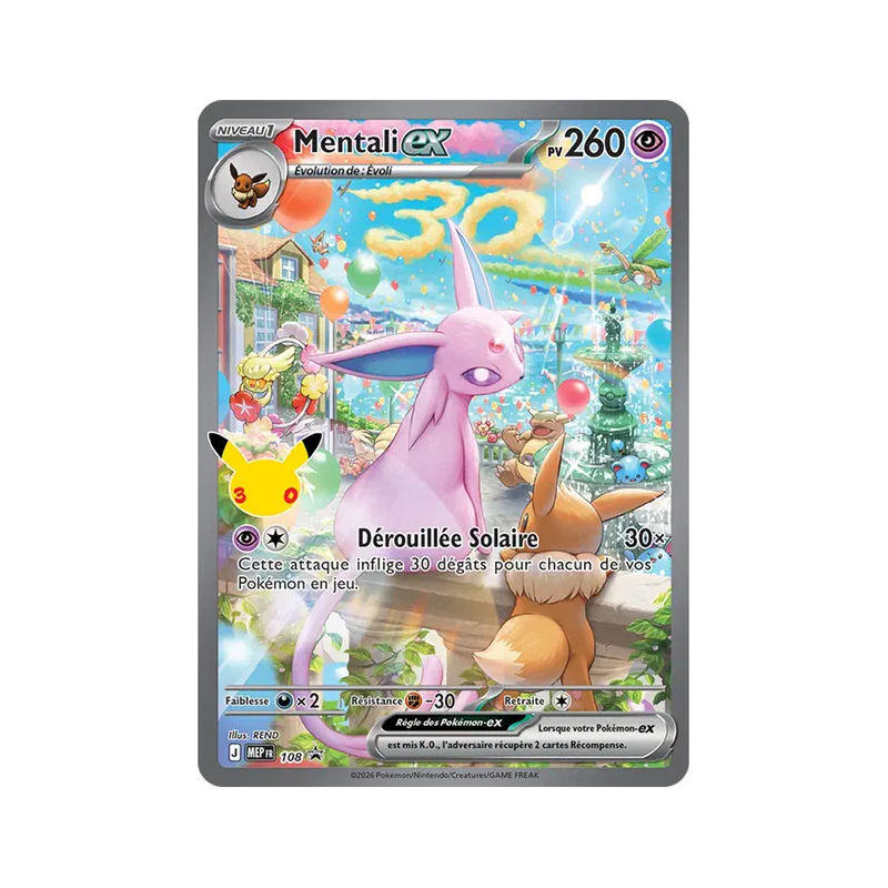 Carte Pokémon Mentali ex 108 Promo ME