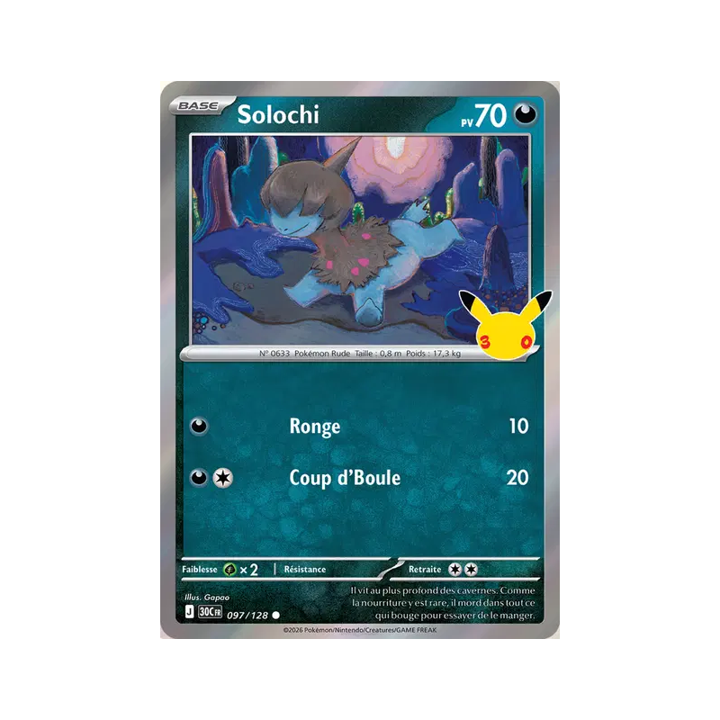 Carte Pokémon Solochi 097/128 Commune 30ᵉ Anniversaire