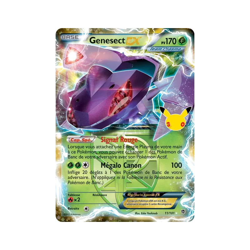 Carte Pokémon Genesect-EX 11/101 Secrète 30ᵉ Anniversaire