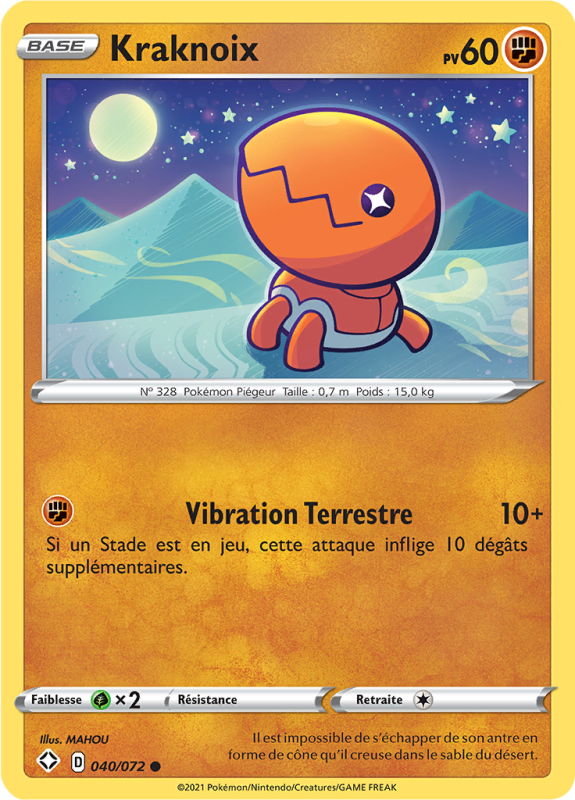 Carte Pokémon Kraknoix 040/072 Commune Destinées Radieuses