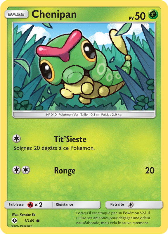Carte Pokémon Chenipan 1/149 Commune Soleil et Lune (JCC)