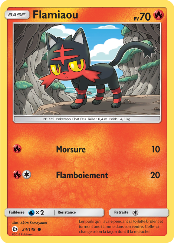 Carte Pokémon Flamiaou 24/149 Commune Soleil et Lune (JCC)