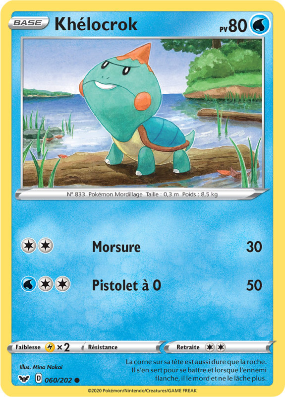Carte Pokémon Khélocrok 060/202 Commune Épée et Bouclier (JCC)