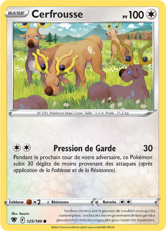 Carte Pokémon Cerfrousse 125/189 Commune Astres Radieux