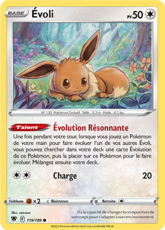 Carte Pokémon Évoli 119/189 Commune Astres Radieux