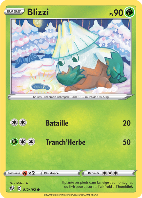Carte Pokémon Blizzi 012/192 Commune Clash des Rebelles