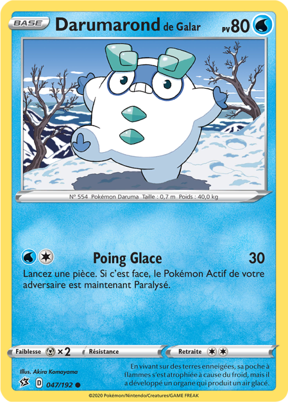 Carte Pokémon Darumarond de Galar 047/192 Commune Clash des Rebelles