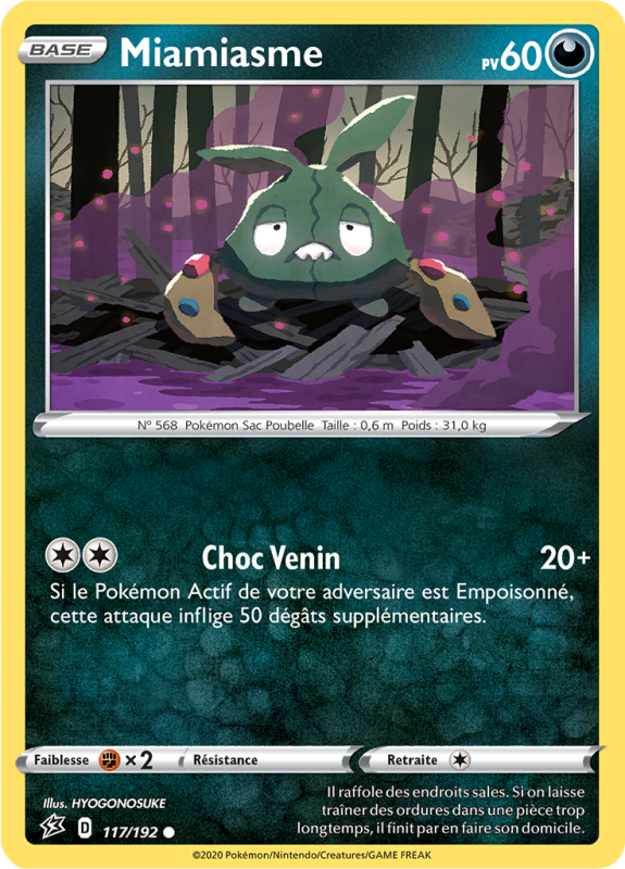 Carte Pokémon Miamiasme 117/192 Commune Clash des Rebelles