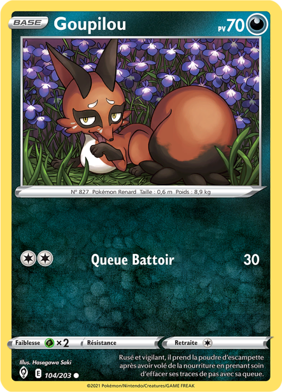 Carte Pokémon Goupilou 104/203 Commune Évolution Céleste