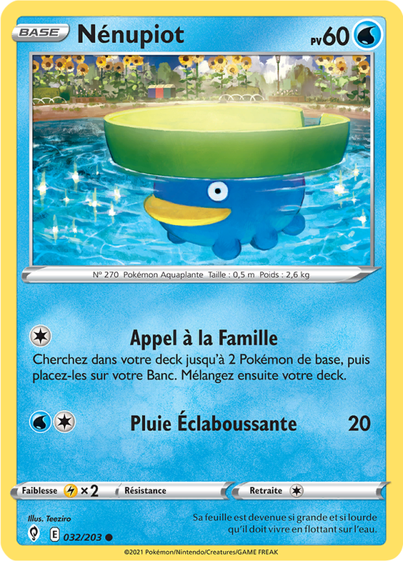 Carte Pokémon Nénupiot 032/203 Commune Évolution Céleste