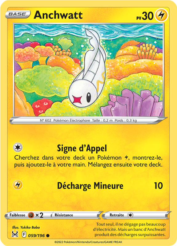 Carte Pokémon Anchwatt 059/196 Commune Origine Perdue