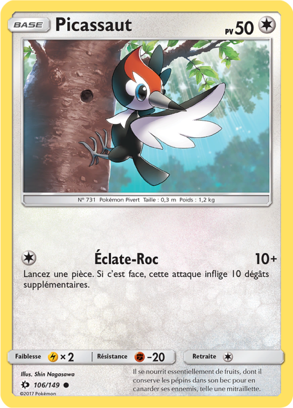 Carte Pokémon Picassaut 106/149 Commune Soleil et Lune (JCC)