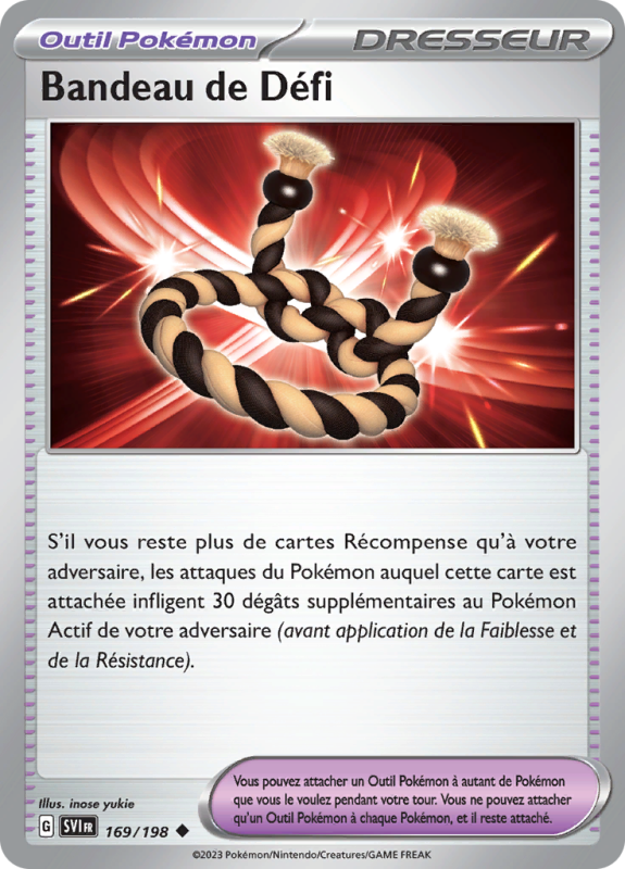 Carte Pokémon Bandeau de Défi 169/198 Peu commune Écarlate et Violet (JCC)