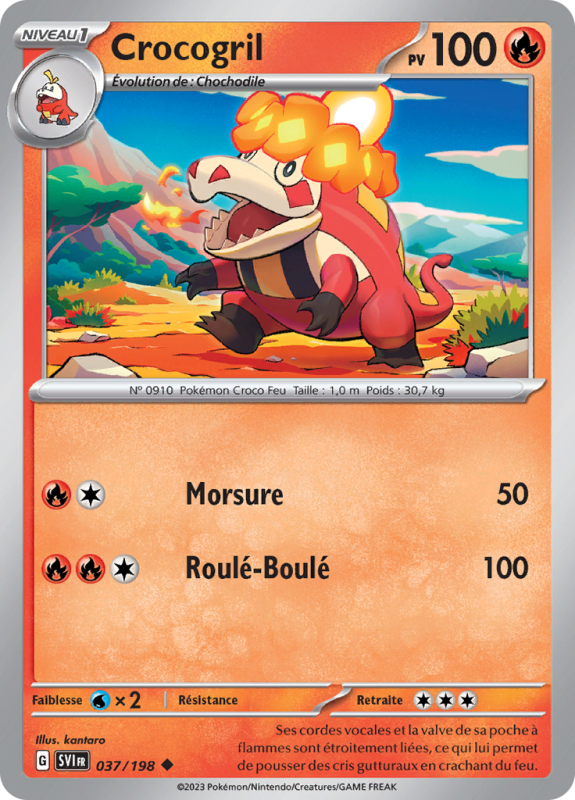 Carte Pokémon Crocogril 037/198 Peu commune Écarlate et Violet (JCC)