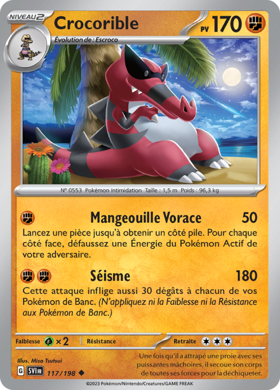 Carte Pokémon Crocorible 117/198 Peu commune Écarlate et Violet (JCC)