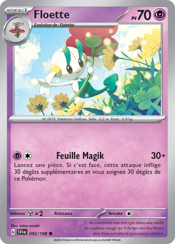 Carte Pokémon Floette 092/198 Commune Écarlate et Violet (JCC)