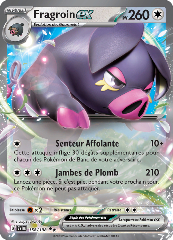 Carte Pokémon Fragroin-ex 158/198 Double rare Écarlate et Violet (JCC)
