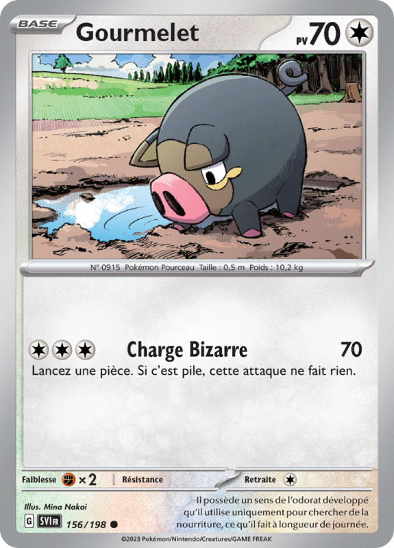 Carte Pokémon Gourmelet 156/198 Commune Écarlate et Violet (JCC)