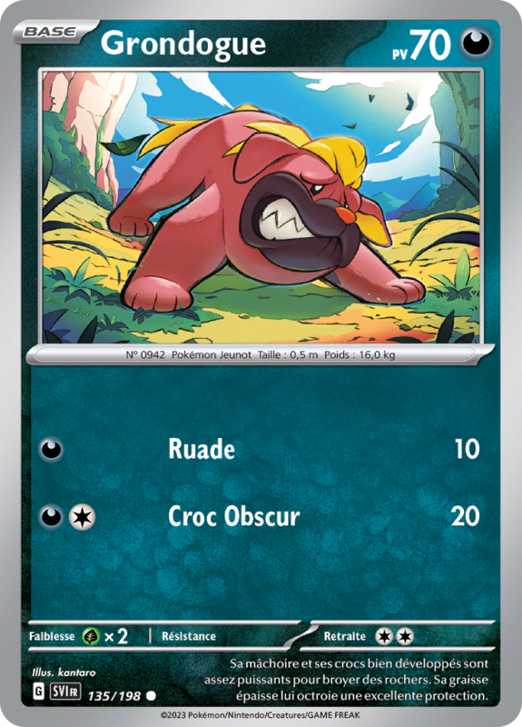 Carte Pokémon Grondogue 135/198 Commune Écarlate et Violet (JCC)