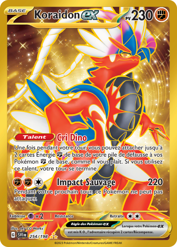 Carte Pokémon Koraidon-ex 254/198 Gold Écarlate et Violet (JCC)