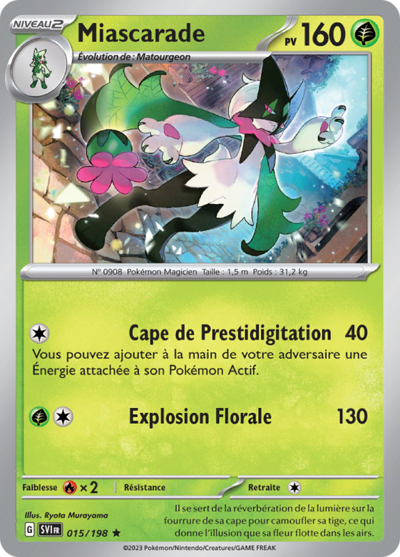 Carte Pokémon Miascarade 015/198 Holographique Écarlate et Violet (JCC)