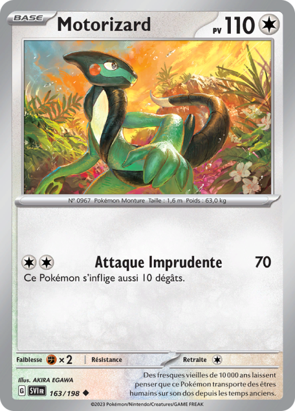 Carte Pokémon Motorizard 163/198 Peu commune Écarlate et Violet (JCC)