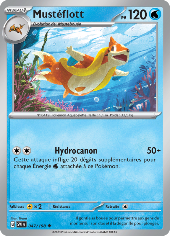 Carte Pokémon Mustéflott 047/198 Peu commune Écarlate et Violet (JCC)