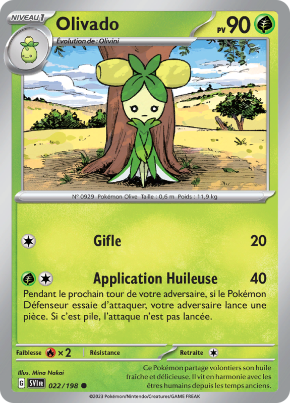 Carte Pokémon Olivado 022/198 Commune Écarlate et Violet (JCC)