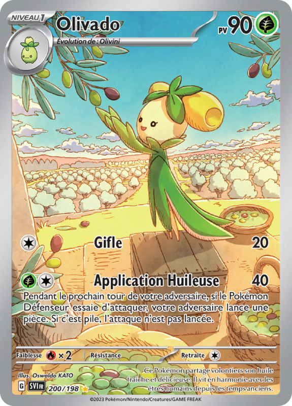 Carte Pokémon Olivado 200/198 AR Écarlate et Violet (JCC)