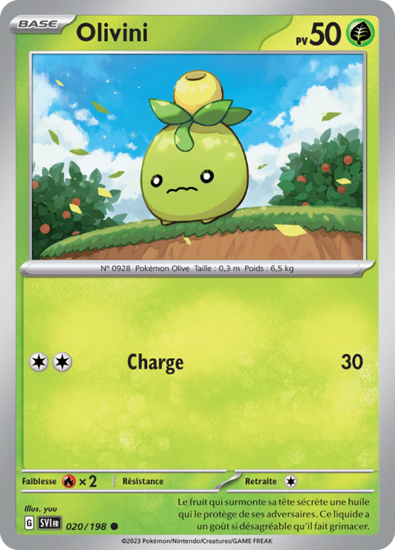 Carte Pokémon Olivini 020/198 Commune Écarlate et Violet (JCC)