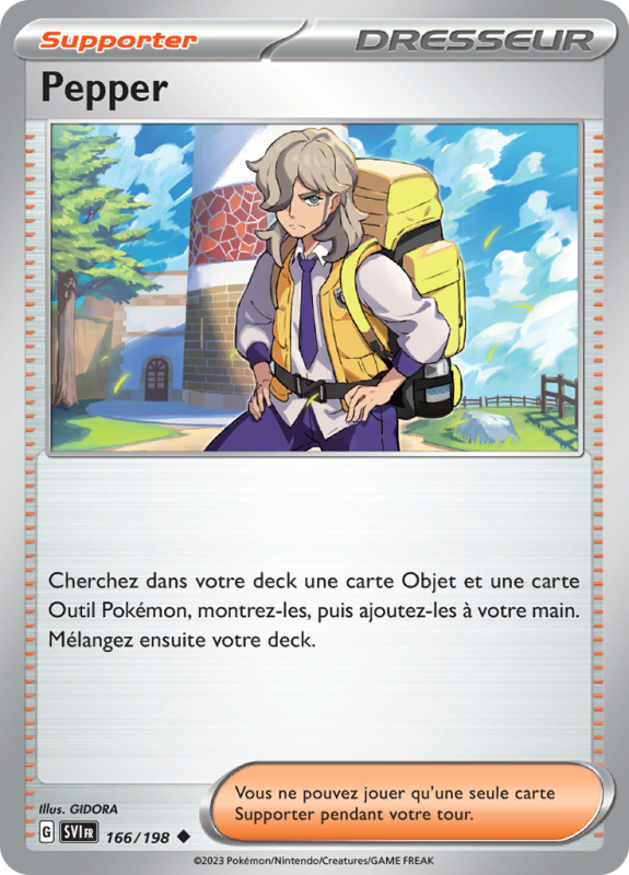 Carte Pokémon Pepper 166/198 Peu commune Écarlate et Violet (JCC)