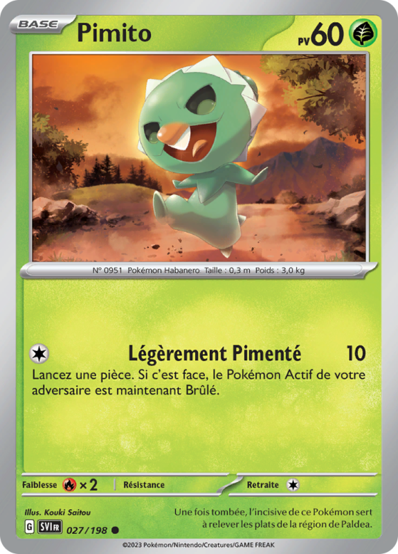 Carte Pokémon Pimito 027/198 Commune Écarlate et Violet (JCC)