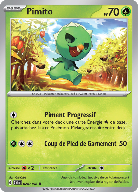 Carte Pokémon Pimito 028/198 Commune Écarlate et Violet (JCC)