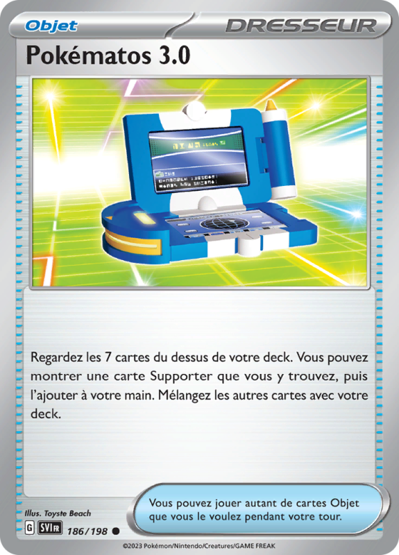 Carte Pokémon Pokématos 3.0 186/198 Commune Écarlate et Violet (JCC)