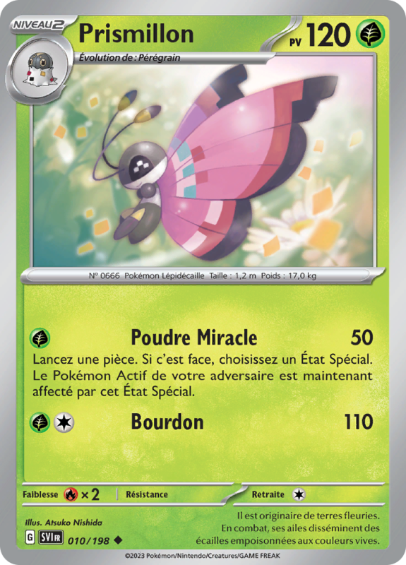 Carte Pokémon Prismillon 010/198 Peu commune Écarlate et Violet (JCC)