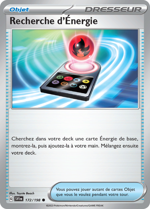 Carte Pokémon Recherche d'Énergie 172/198 Commune Écarlate et Violet (JCC)