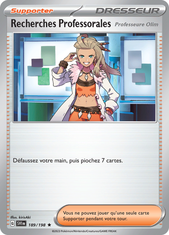 Carte Pokémon Recherches Professorales 189/198 Holographique Écarlate et Violet (JCC)