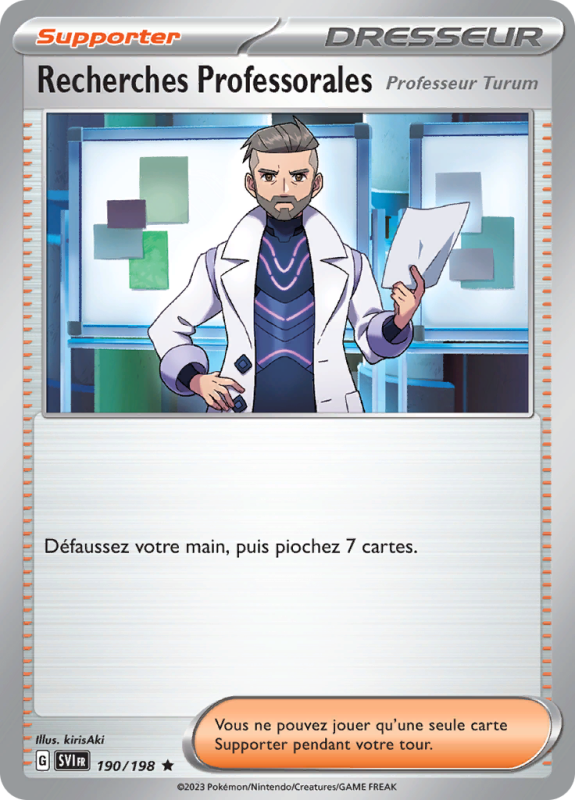 Carte Pokémon Recherches Professorales 190/198 Holographique Écarlate et Violet (JCC)