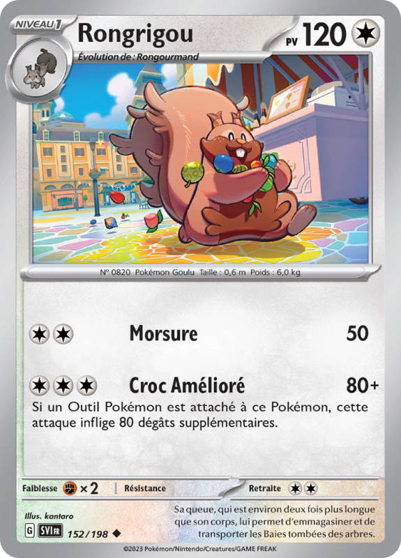Carte Pokémon Rongrigou 152/198 Peu commune Écarlate et Violet (JCC)