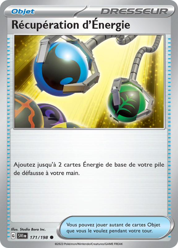 Carte Pokémon Récupération d'Énergie 171/198 Commune Écarlate et Violet (JCC)