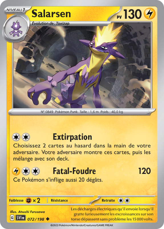 Carte Pokémon Salarsen 072/198 Peu commune Écarlate et Violet (JCC)